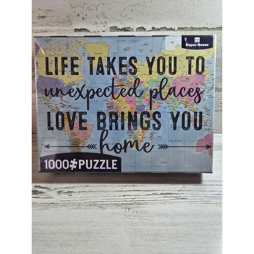 Paper House World Map Inspirational Quote 1000 Piece Jigsaw Puzzle PUZ-0067 NEW